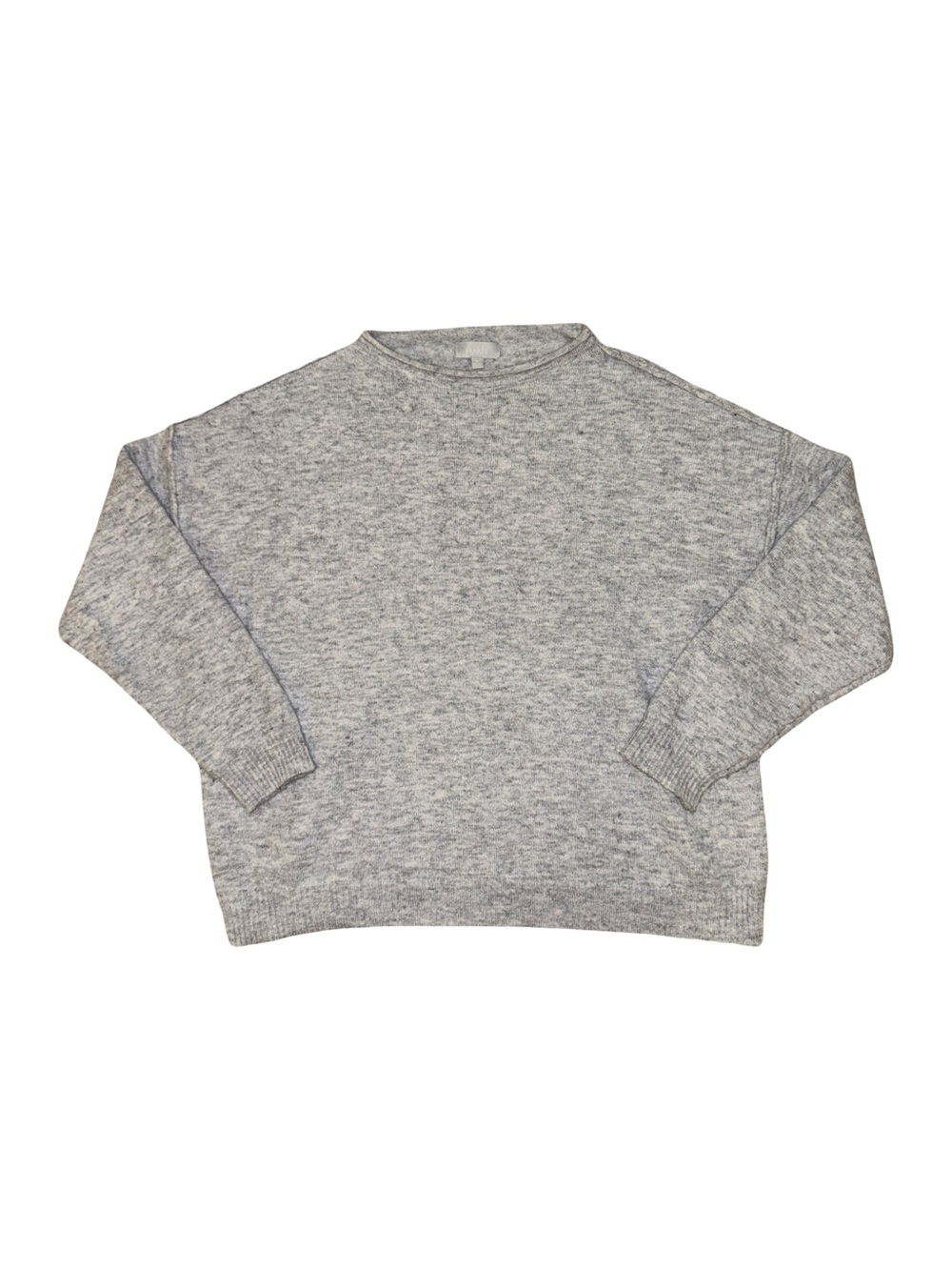Nuuds Gray Marled Wool Yak Blend Oversized Crewneck Sweater Size Medium